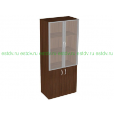 Шкаф книжный со стеклом высокий (без топа) ФР-6.0+8.0+S60.0*2+С504*2 